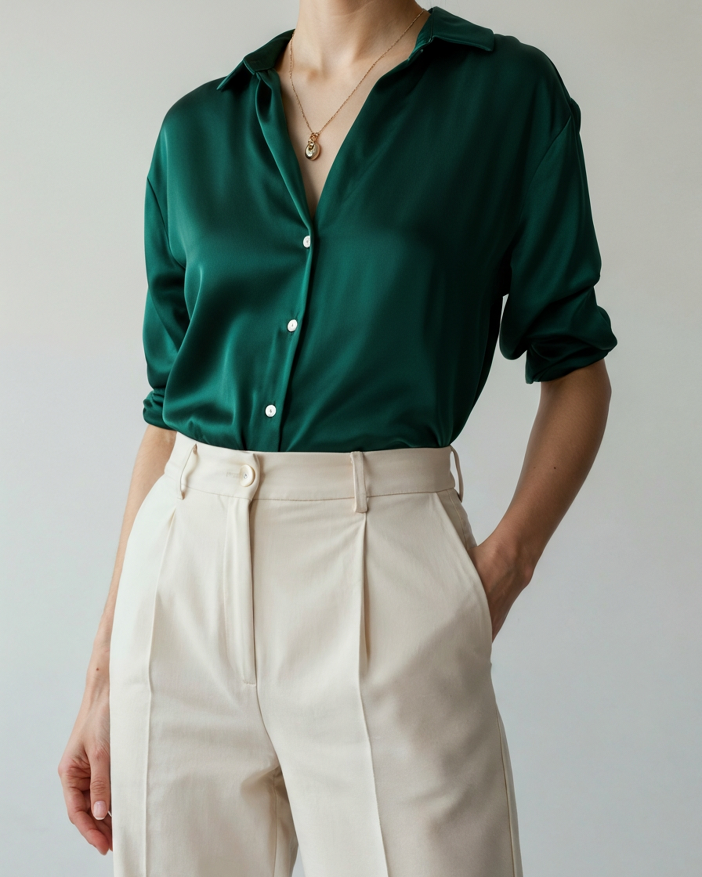 Women’s Satin Shirt – Timeless Oversized Silky Button Down Blouse for Elegant Everyday Wear