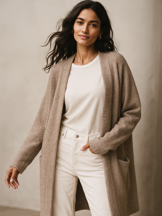 Women’s Merino Wool Blend Cardigan – Soft, Cozy & Effortlessly Refined Knit Coat