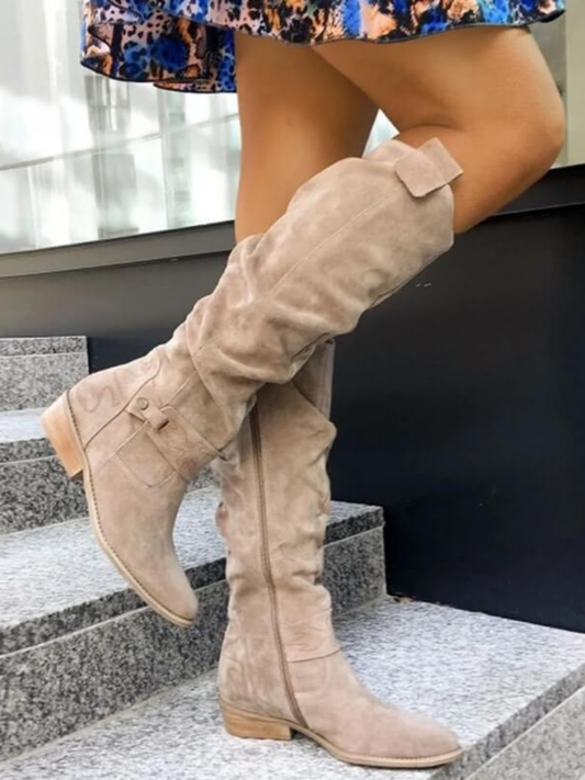 High Suede Knee Boots – Refined Over-the-Knee Boots with Orthopedic Comfort