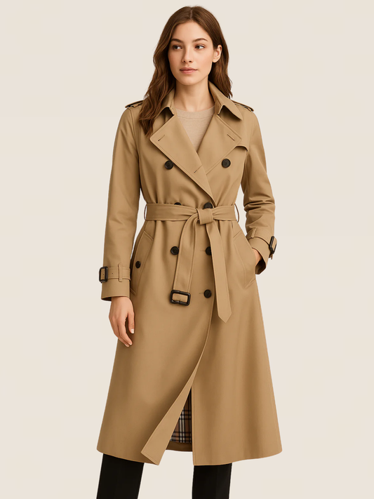Double-Breasted Trench Coat – Timeless Long Belted Overcoat