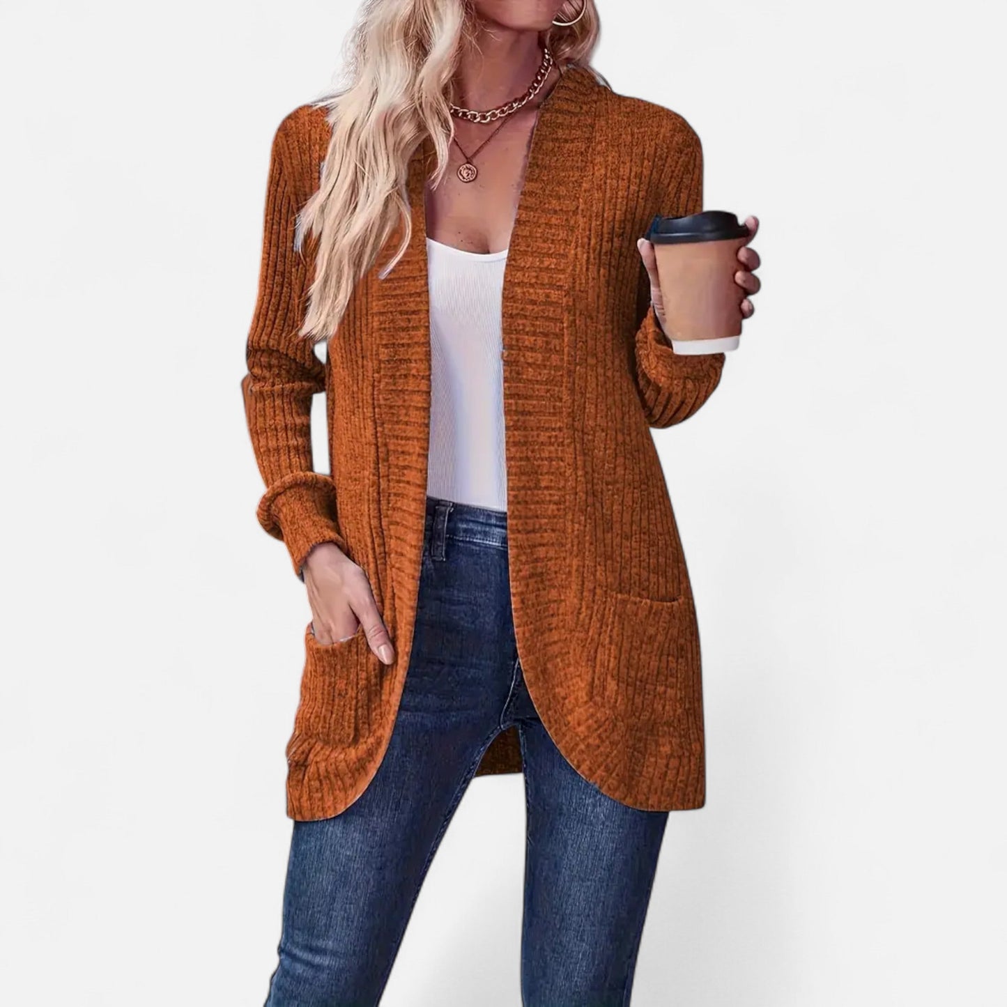 Women’s Essential Knit Cardigan – Soft Long-Sleeve Open-Front Sweater