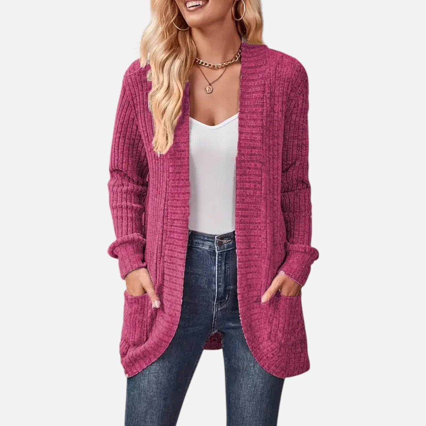 Women’s Essential Knit Cardigan – Soft Long-Sleeve Open-Front Sweater