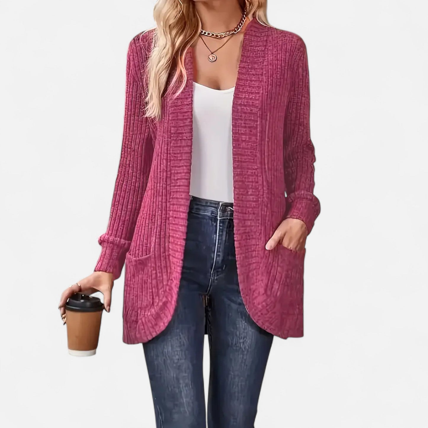 Women’s Essential Knit Cardigan – Soft Long-Sleeve Open-Front Sweater