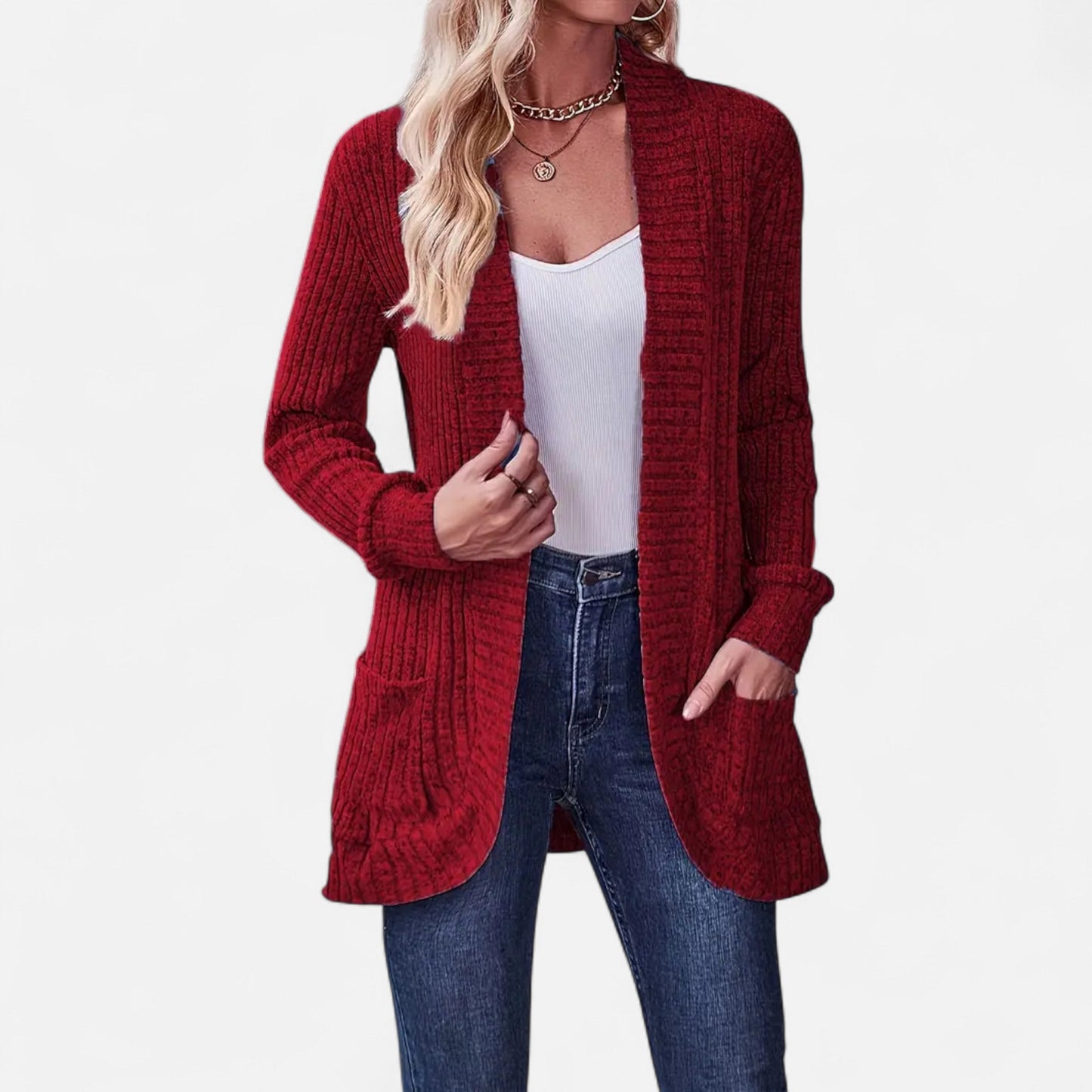 Women’s Essential Knit Cardigan – Soft Long-Sleeve Open-Front Sweater
