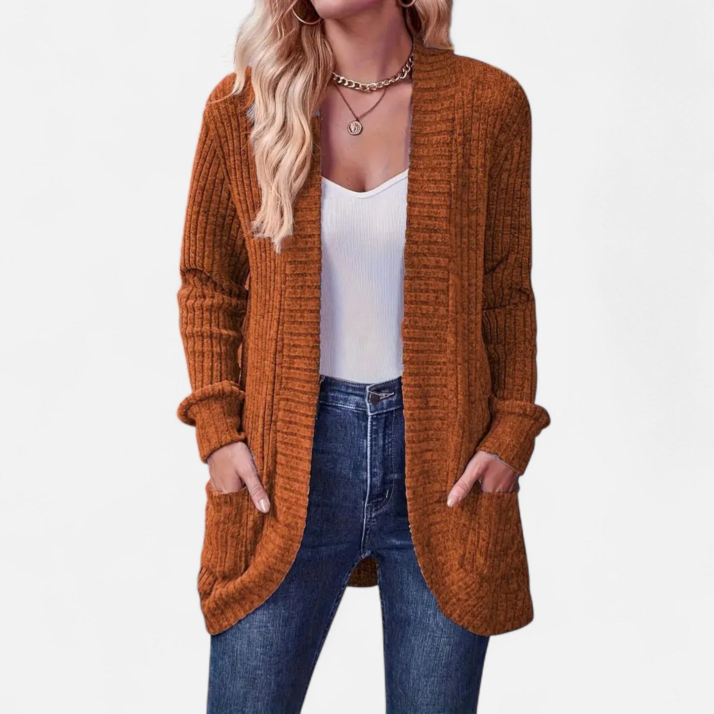Women’s Essential Knit Cardigan – Soft Long-Sleeve Open-Front Sweater