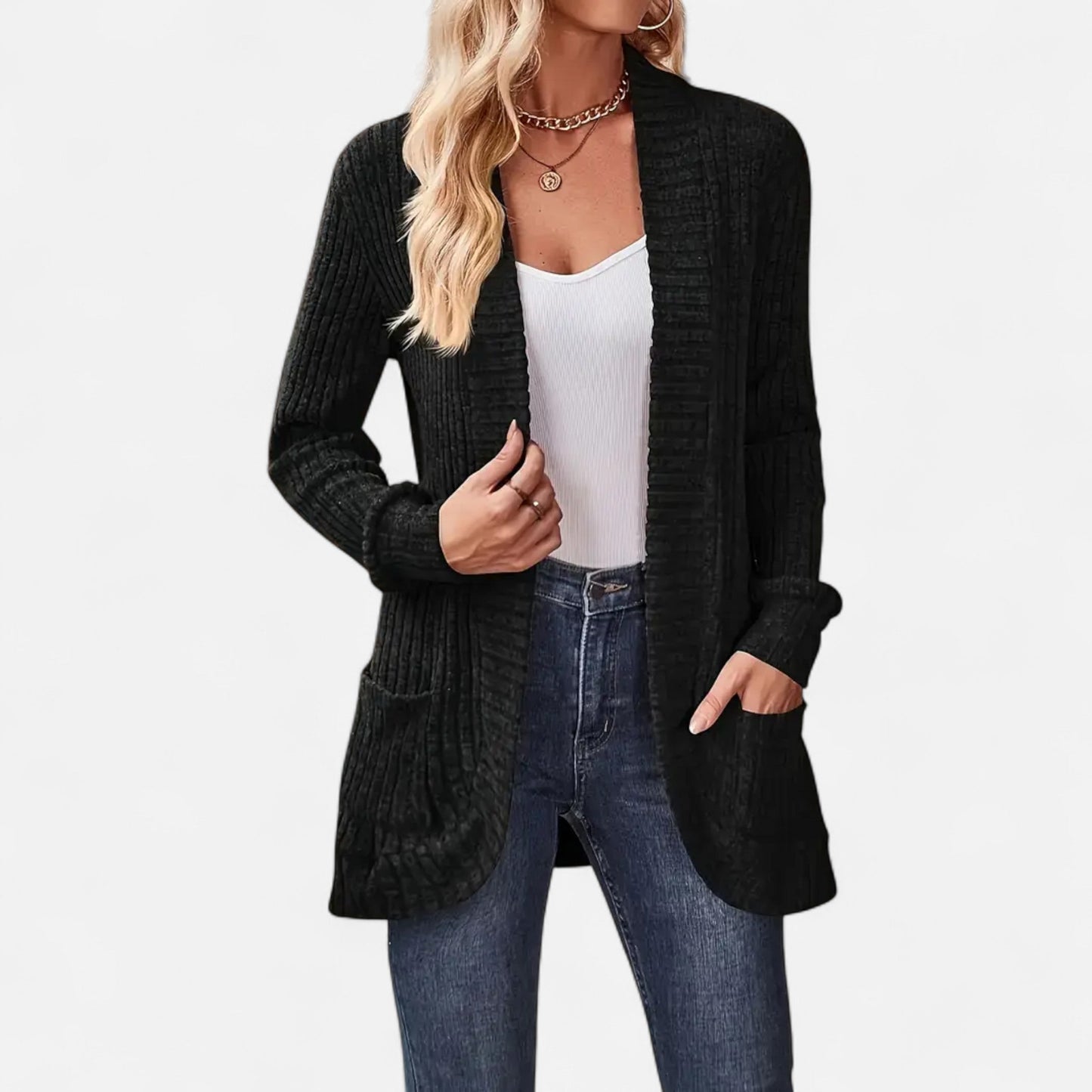 Women’s Essential Knit Cardigan – Soft Long-Sleeve Open-Front Sweater