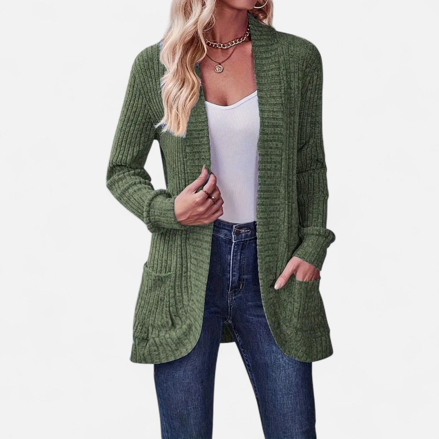 Women’s Essential Knit Cardigan – Soft Long-Sleeve Open-Front Sweater