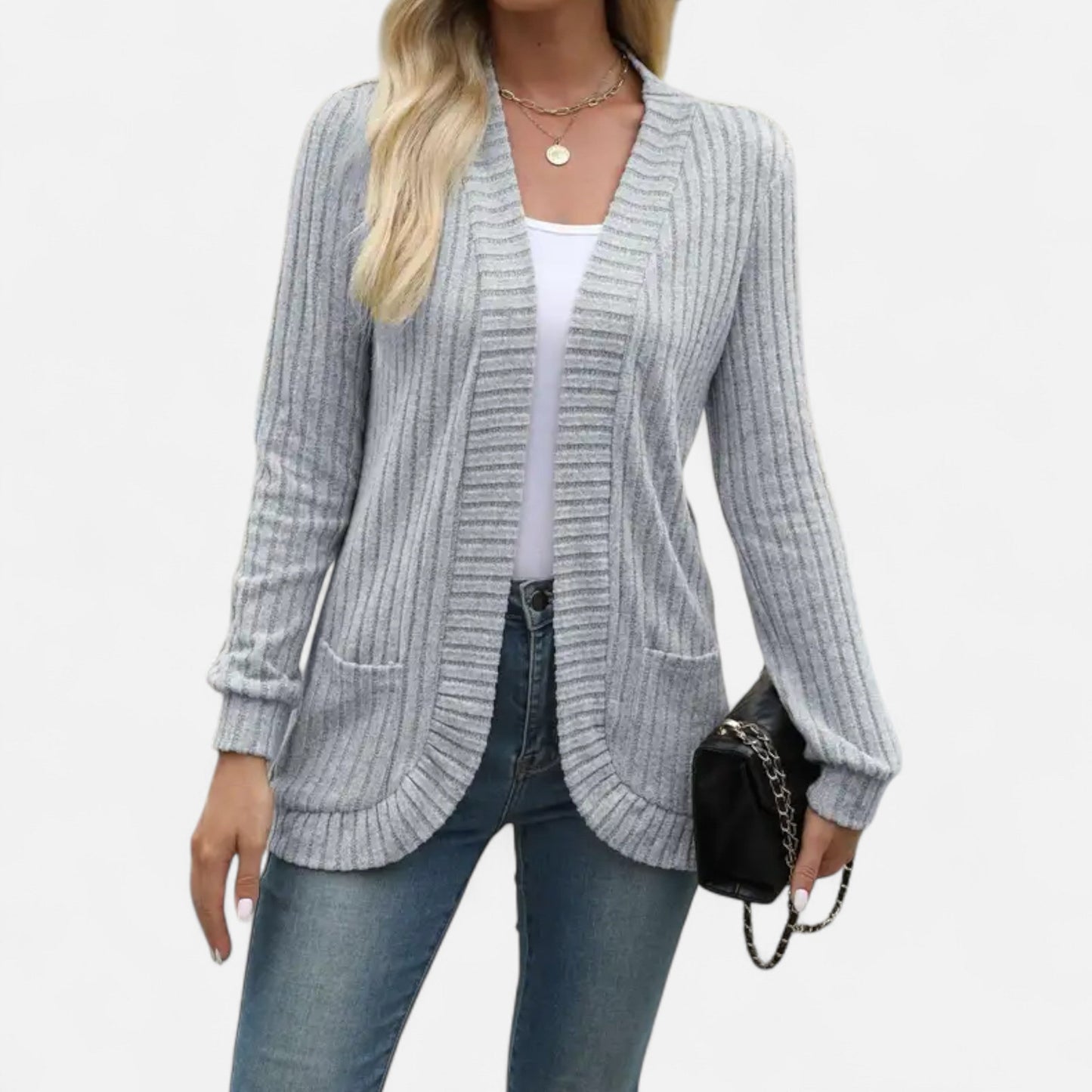 Women’s Essential Knit Cardigan – Soft Long-Sleeve Open-Front Sweater