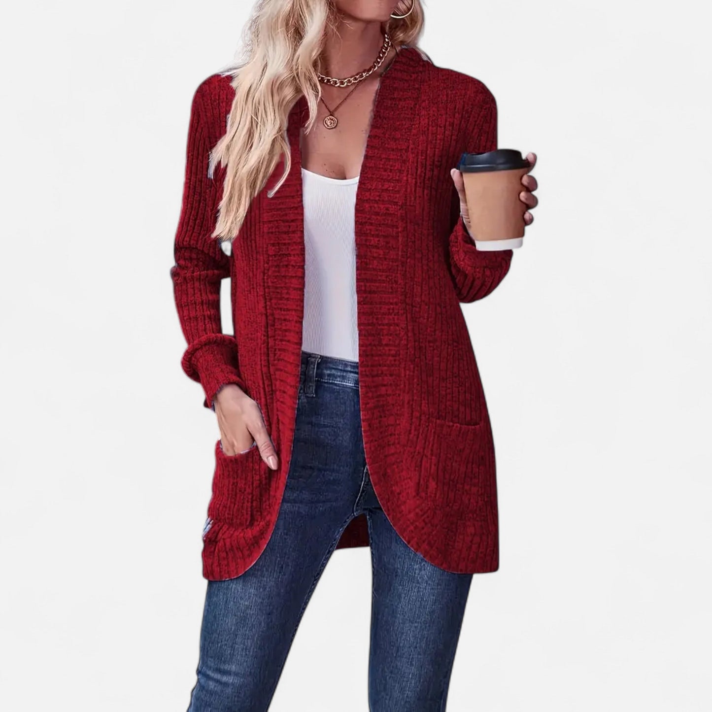 Women’s Essential Knit Cardigan – Soft Long-Sleeve Open-Front Sweater