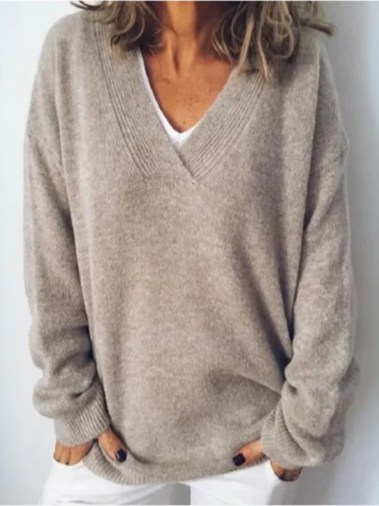 Ultra-Soft V-Neck Sweater for Women – Cozy Everyday Knit Pullover